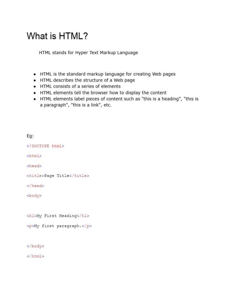 HTML Notes | PDF | Html | Html Element