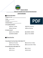 QUESTIONNAIRE of Project Work