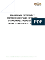 Programa de Protección y Prevención Radiación Uv de Origen Solar 2021