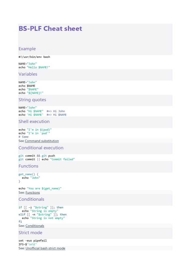 Cheat Sheet Shell | PDF | Directory (Computing) | Computer File