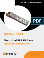 1G Electrical SFP Optical Transceivers Data Sheet by JTOPTICS