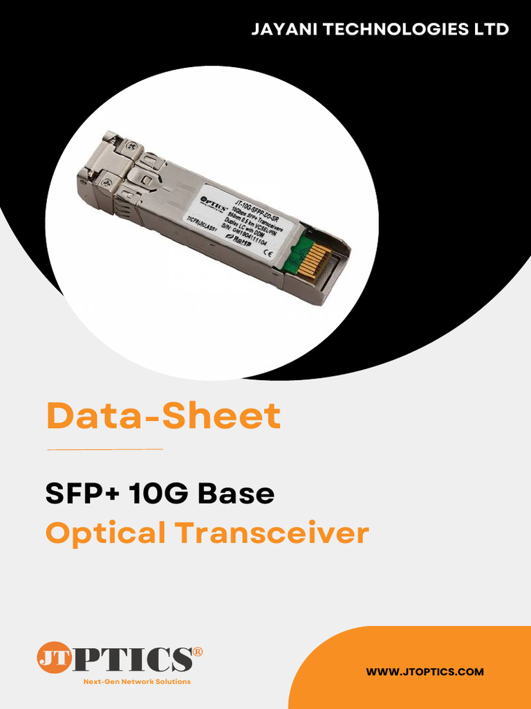 10G SFPP Optical Transceivers Data Sheet by JTOPTICS | PDF | Electrical ...