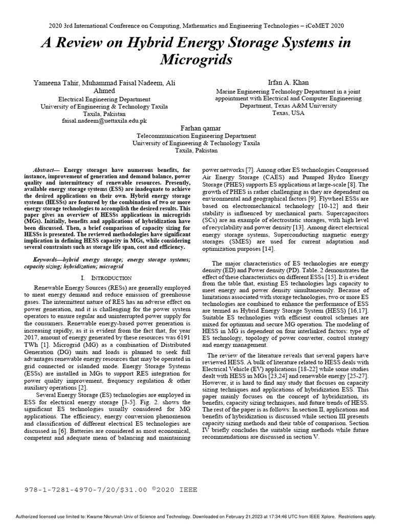 Hybrid Energy Storage in Microgrids | PDF | Distributed Generation ...