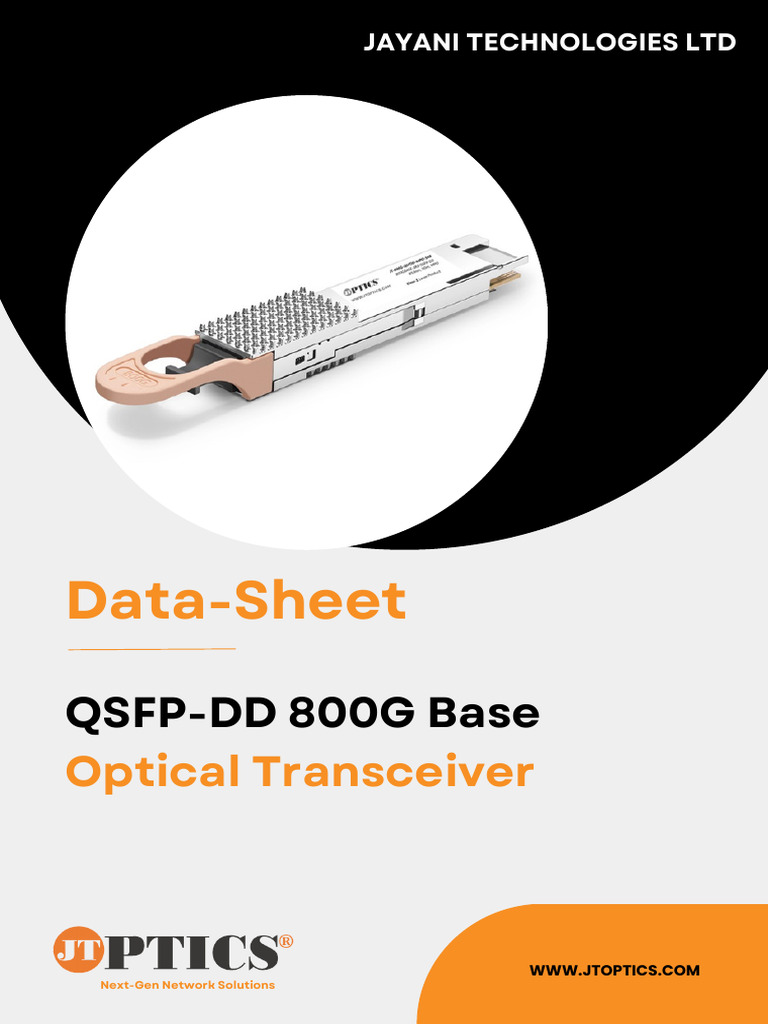JTOPTICS 800G QSFPDD Optical Transceiver Data Sheet PDF