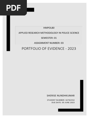 Portfolio of evidence