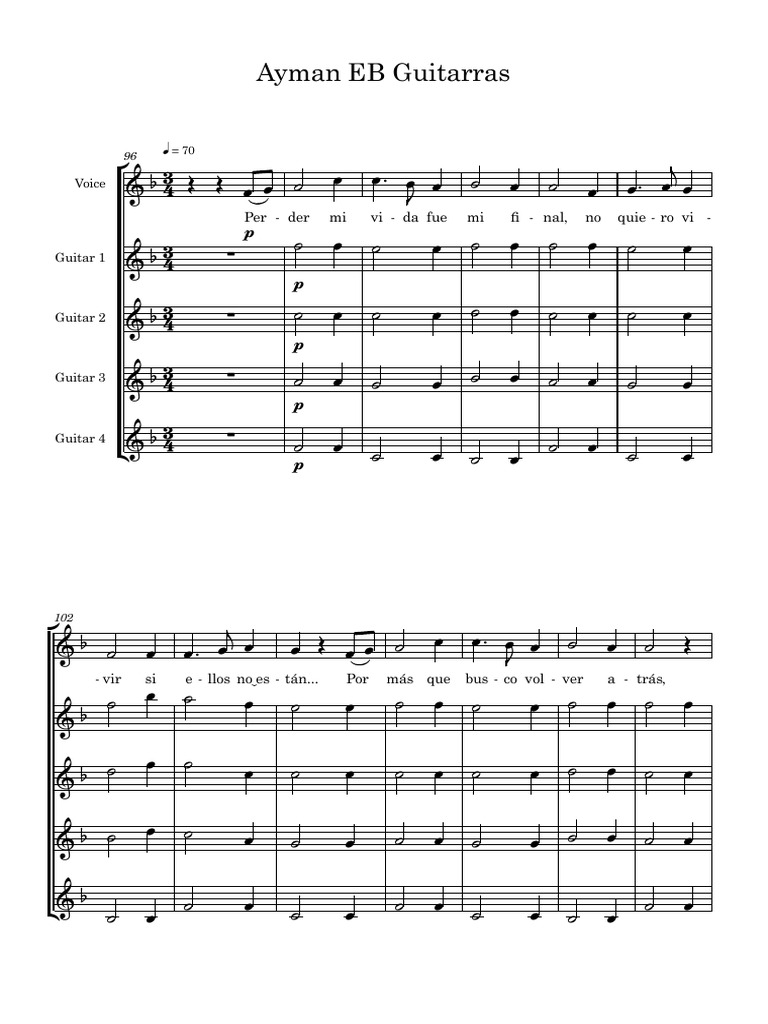 01 - Partitura Completa - Ayman EB Guitarras | PDF