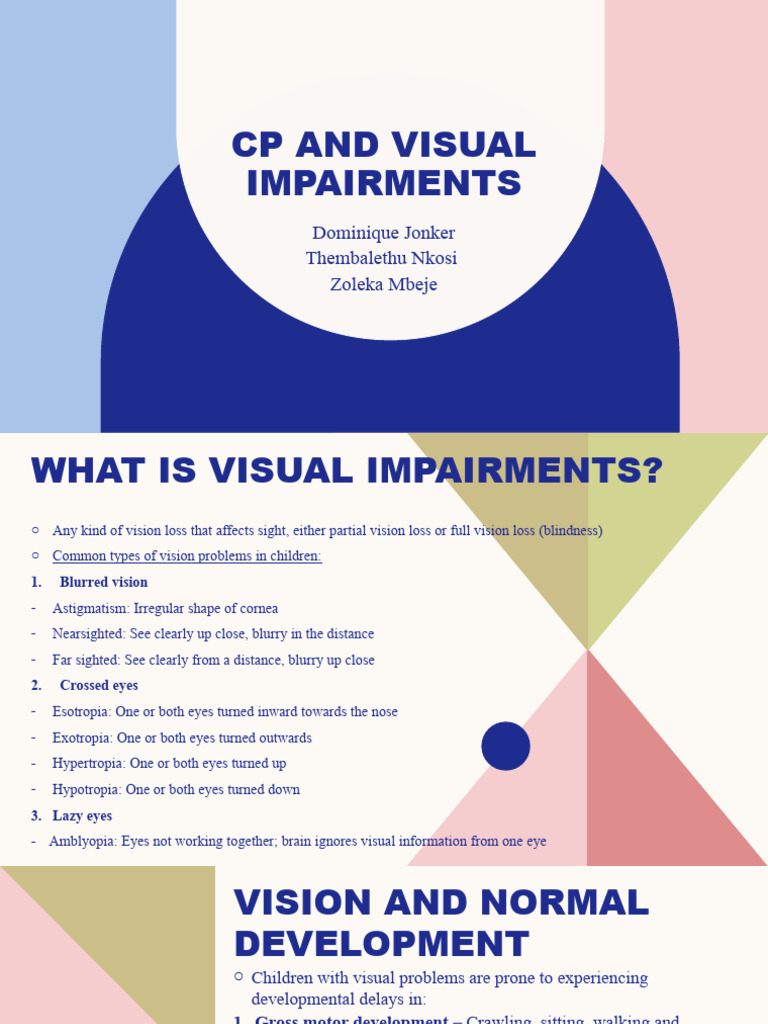 Visual Impairments in Children with CP | PDF | Visual Impairment ...