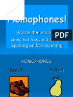 Homophones Lesson Plan