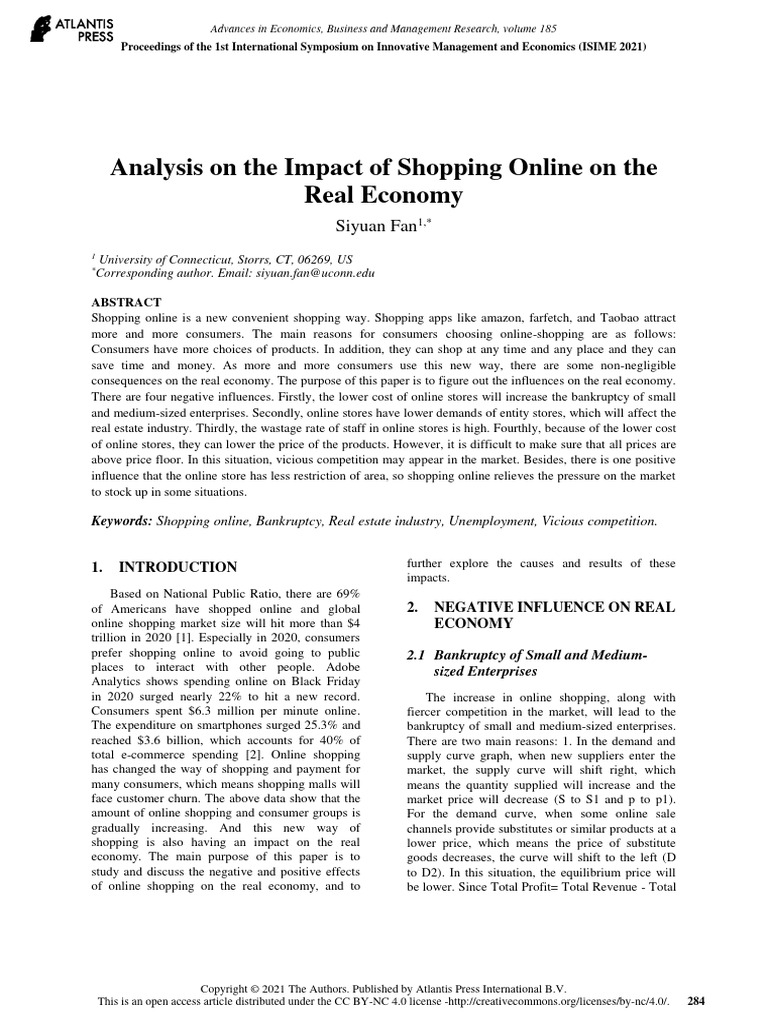 Analysis On The Impact Of Shopping Online On The R Download Free Pdf