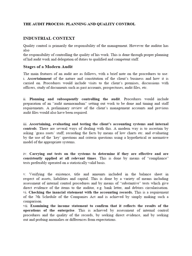 THE AUDIT PROCESS | PDF | Audit | Financial Audit