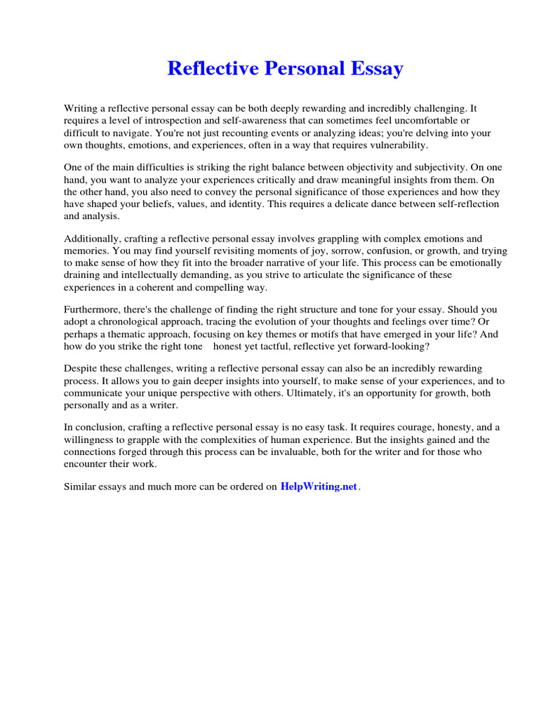 Reflective Personal Essay | PDF | Breastfeeding
