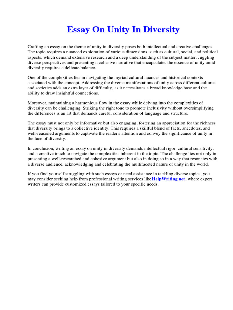 Unity in Diversity: A Cohesive Essay Guide | PDF | Curry | Chinese Cuisine