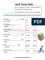 Present Tense Verb Worksheet 1st Grade 8