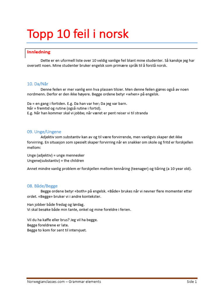 Topp10 Feil | PDF