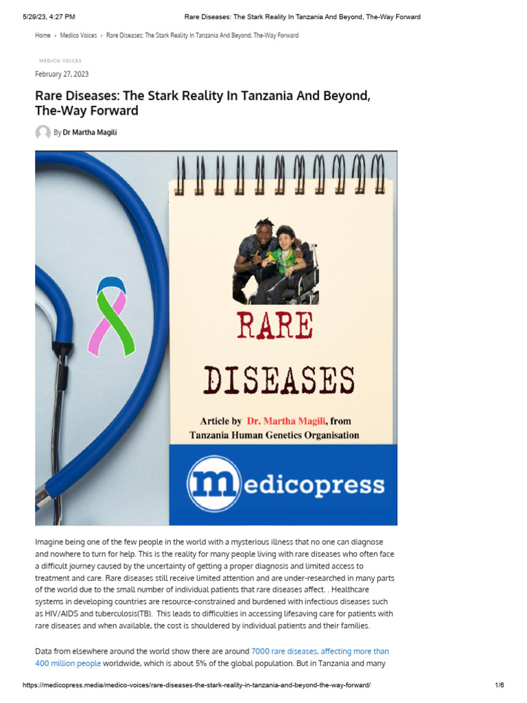 Rare Diseases: Challenges in Tanzania | PDF | Health Care | Medical ...