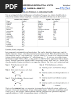 Class 8 Chemical Formula Worksheet | PDF | Chemical Compounds | Oxide