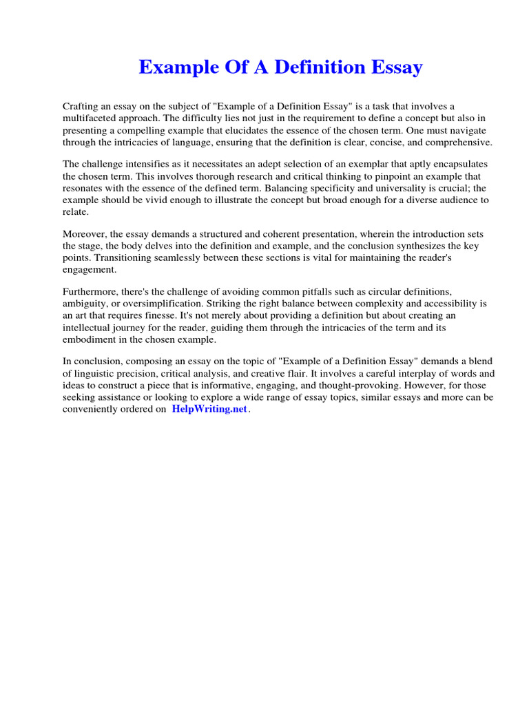 Definition Essay: Structure and Examples | PDF | God | Theology