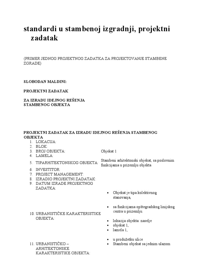 Standardi U Stambenoj Izgradnji | PDF