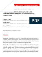 Caring Behaviors and Quality of Care Rendered by Community Health Nurses in Philippines - The Malaysian Journal of Nursing (MJN)
