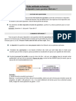 Fiche Méthode Français - Répondre À Une Question