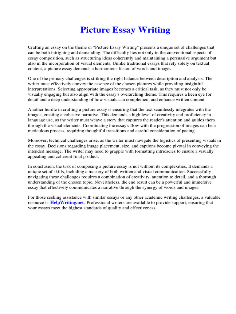 Picture Essay Writing | PDF | Essays | Ultraviolet