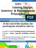 Basic Training Design, Delivery and Management Principles