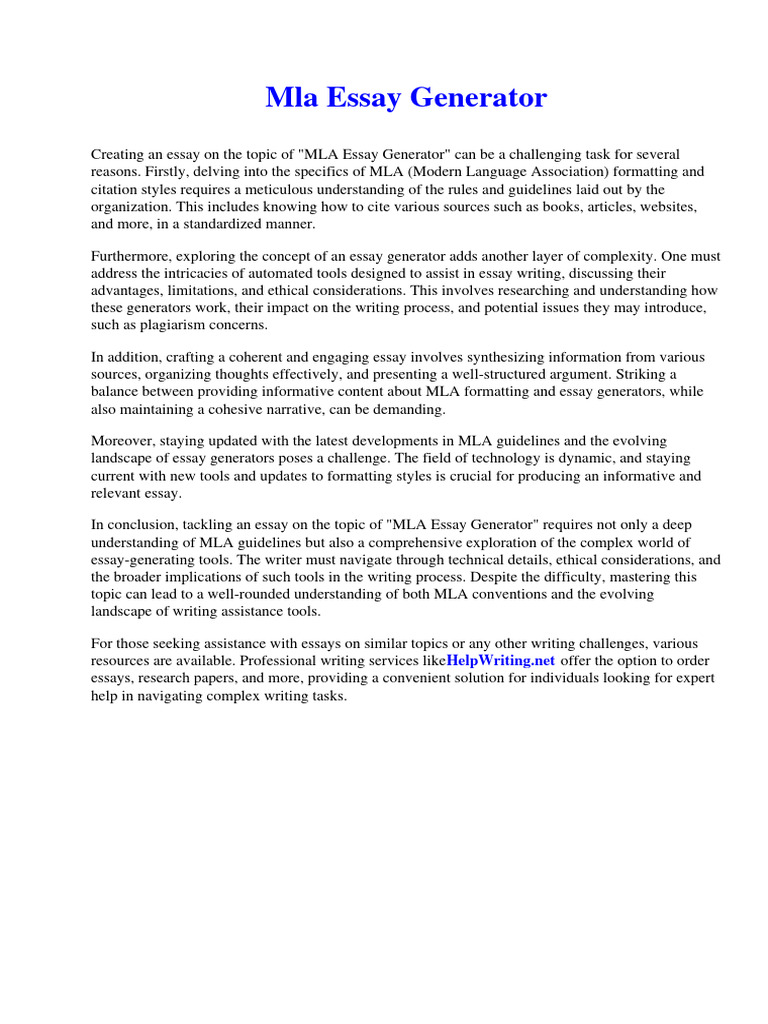 Mla Essay Generator Pdf Web 2 0 World Wide Web