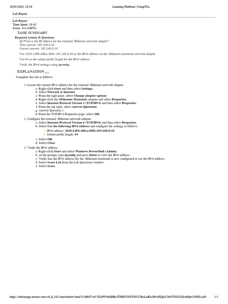 Configure IPv6 on vEthernet Adapter | PDF