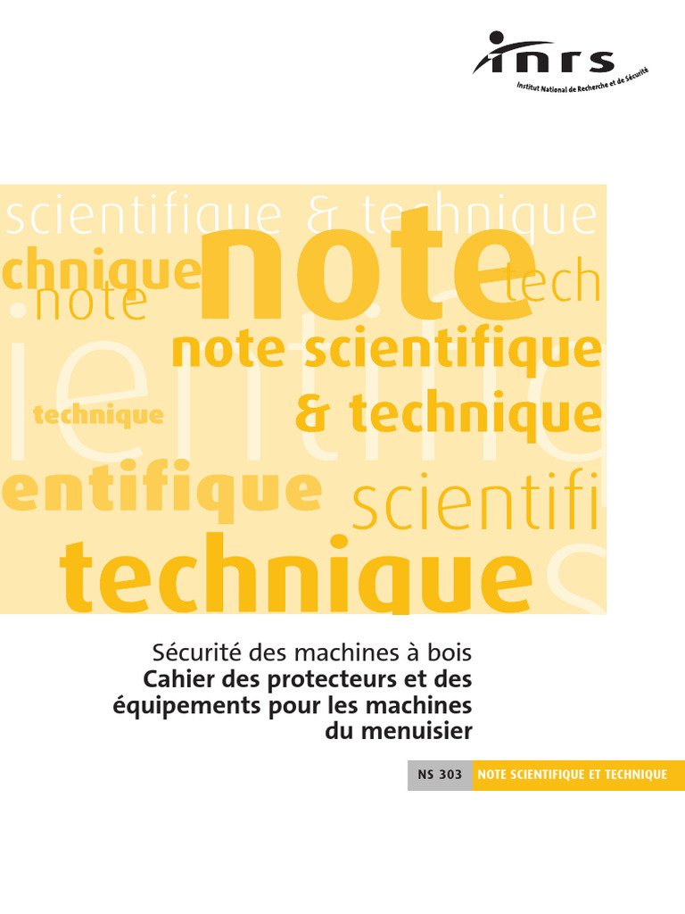Sécurité des machines à bois INRS | PDF | Menuiserie | Artisanat