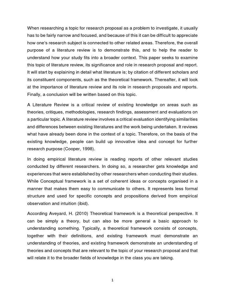 Importance of Literature Reviews in Research | PDF | Theory | Knowledge