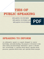 Varieties of Public Speaking