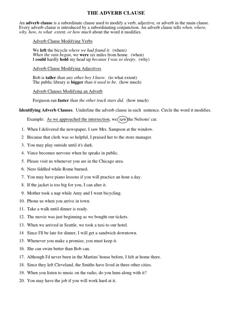 Clause Adverb Adverb Clause