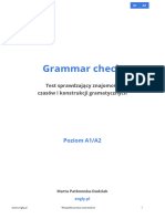 Back To School - Grammar Check A1 A2 - Kopia Dla Ucznia Engly