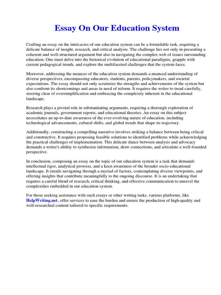Education System Essay Guide | PDF | Menu | Linux