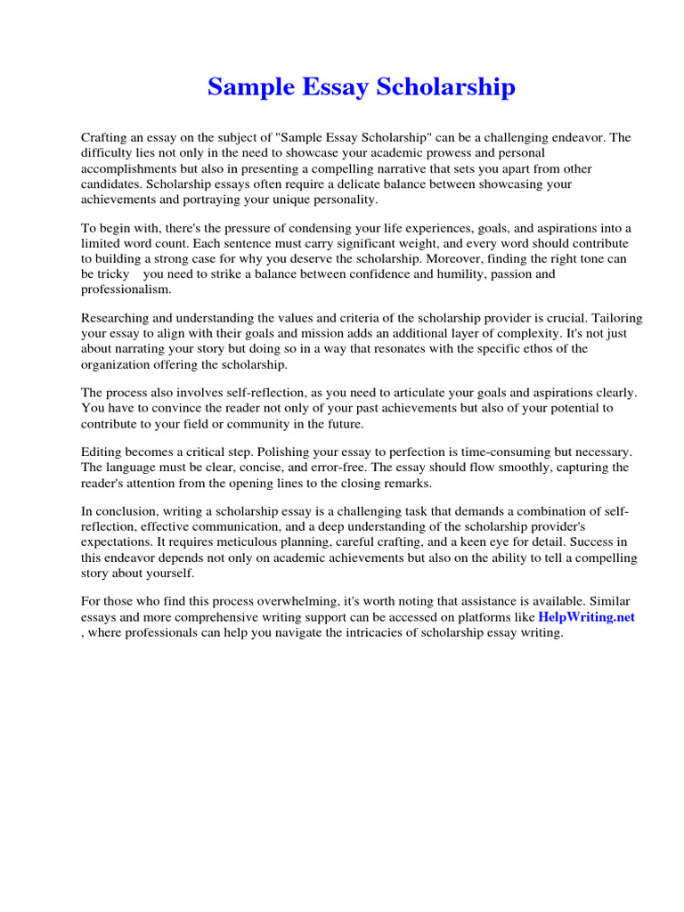 Sample Essay Scholarship PDF String Instruments