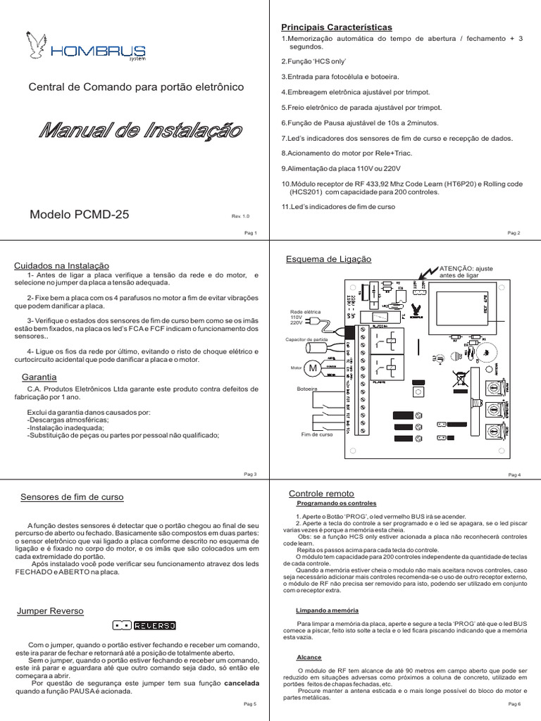 Manual de Instalação PCMD-25 | PDF | Memória de acesso aleatório (RAM ...
