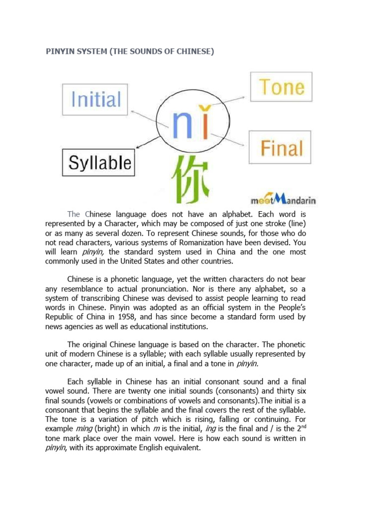 Initials Finals | PDF | Pinyin | Standard Chinese