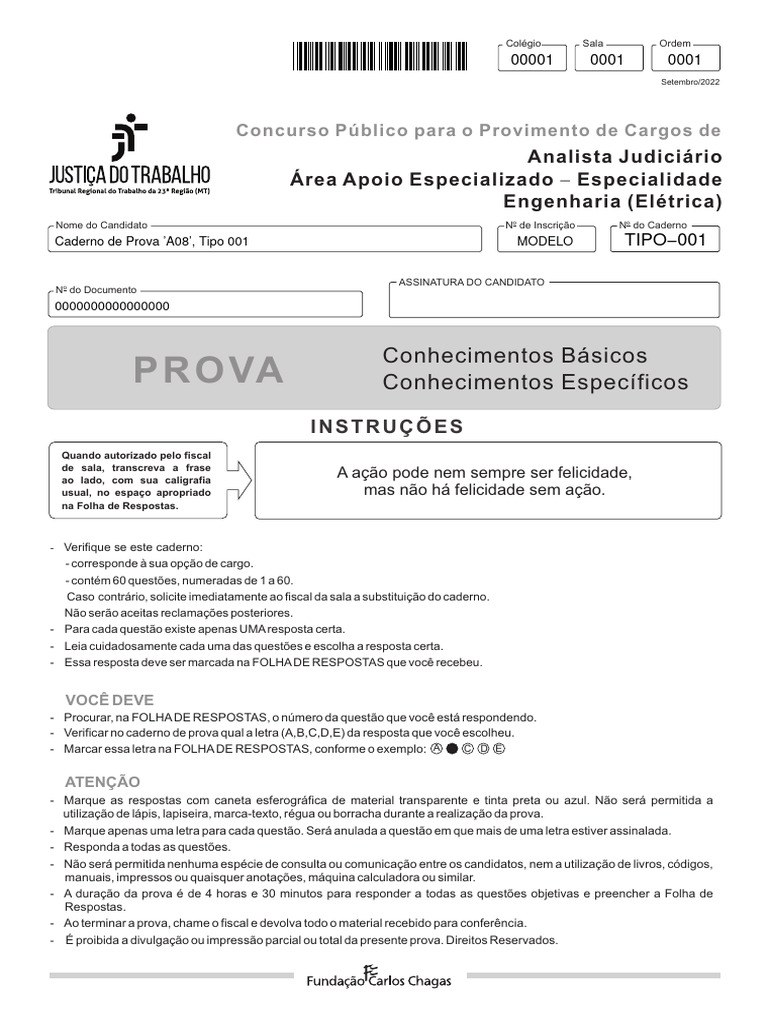 Prova Analista Judiciário: Conhecimentos Básicos | PDF | Transformador ...