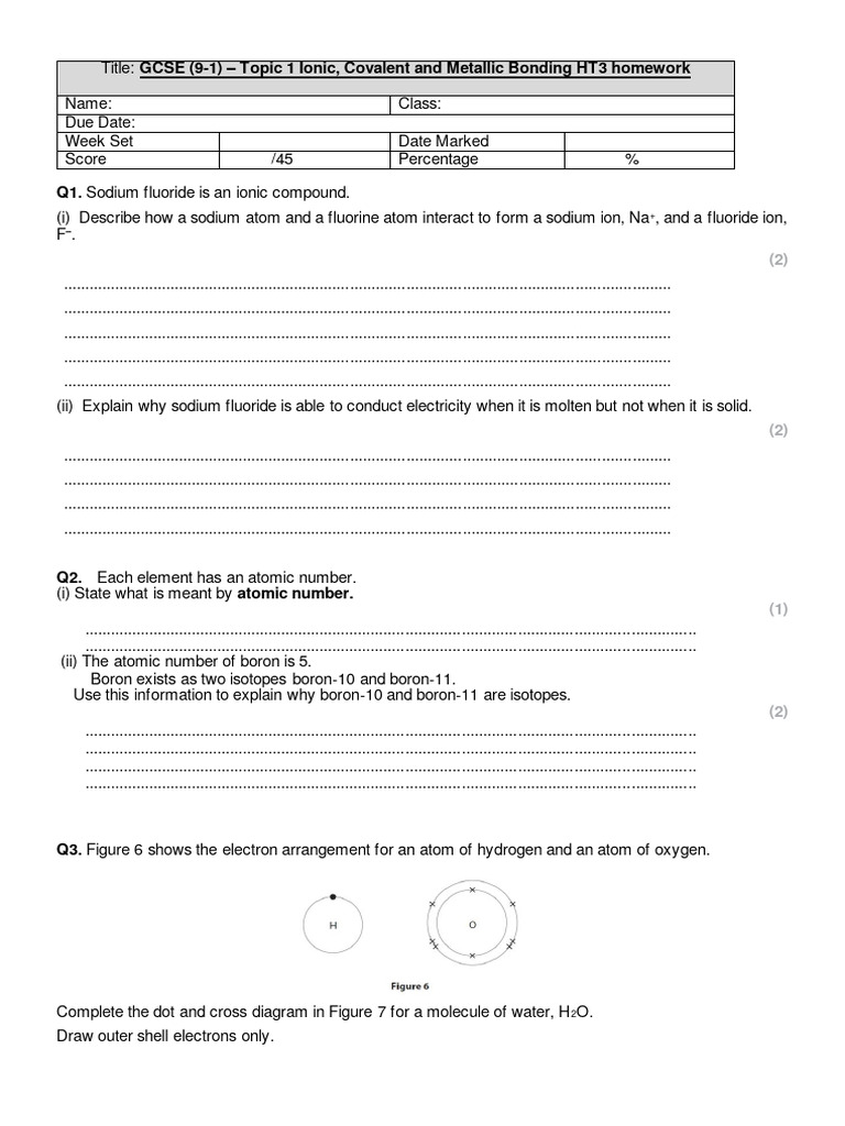 Sodium Fluoride: Ionic Bonding Explained | PDF | Covalent Bond ...