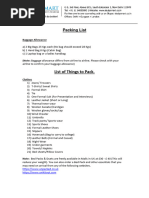 India Packing List | PDF