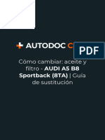Cómo Cambiar - Aceite y Filtro - AUDI A5 B8 Sportback (8TA) - Guía de Sustitución