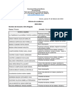 INFORME PEDAGÓGICO Y COMPORTAMENTAL1ER GRADO Finalizar El Año 2023-2024