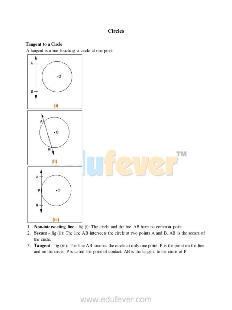 Chapter 10 Circles Revision Notes PDF Circle Perpendicular