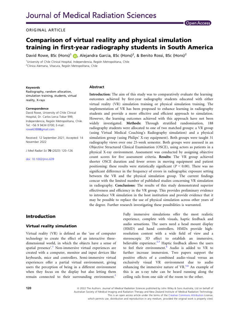 Comparison of Virtual Reality and Physical Simulat | PDF | Simulation ...