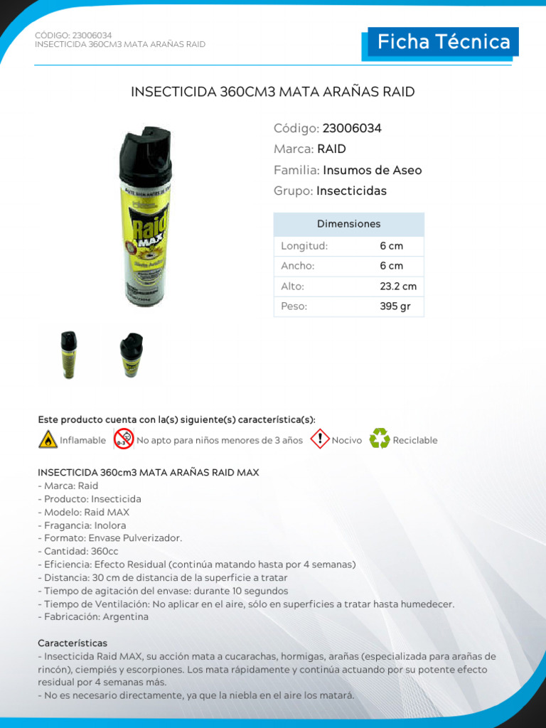 PDF FichaProducto 23006034 | PDF | Insecticida | Araña