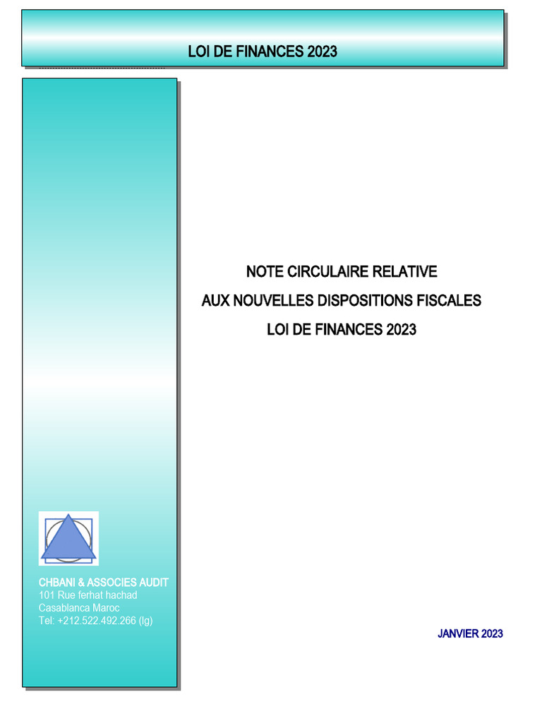Dispositions fiscales de la LF 2023 | PDF | Impôt sur le revenu | Impôts