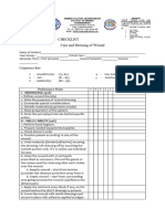 Care and Dressing of Wound PERFORMANCE CHECKLIST