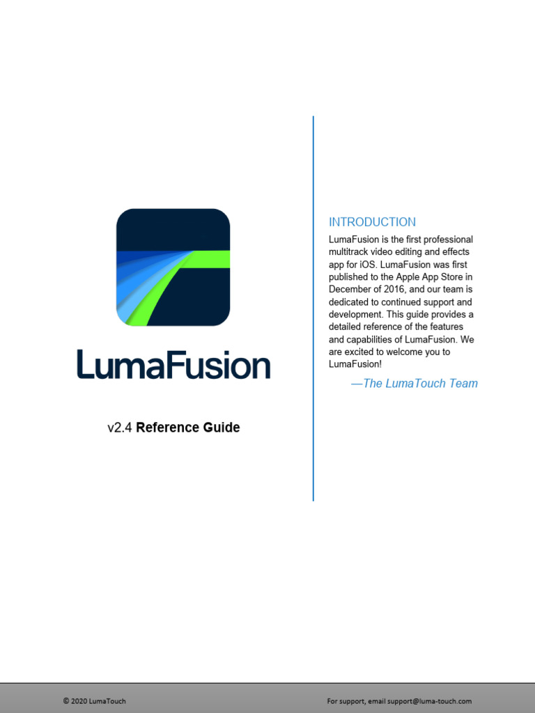 LumaFusion v2.4 Reference Guide | PDF | Ios | I Cloud