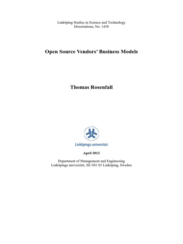 Open Source Vendor Business Models | PDF | Proprietary Software ...