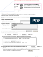 Form No. Aoc-4 CFS: Form For Filing Consolidated Financial Statements and Other Documents With The Registrar